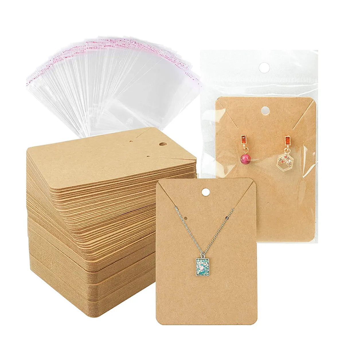 1 Set Paper Simple Style Solid Color Jewelry Packaging Cards