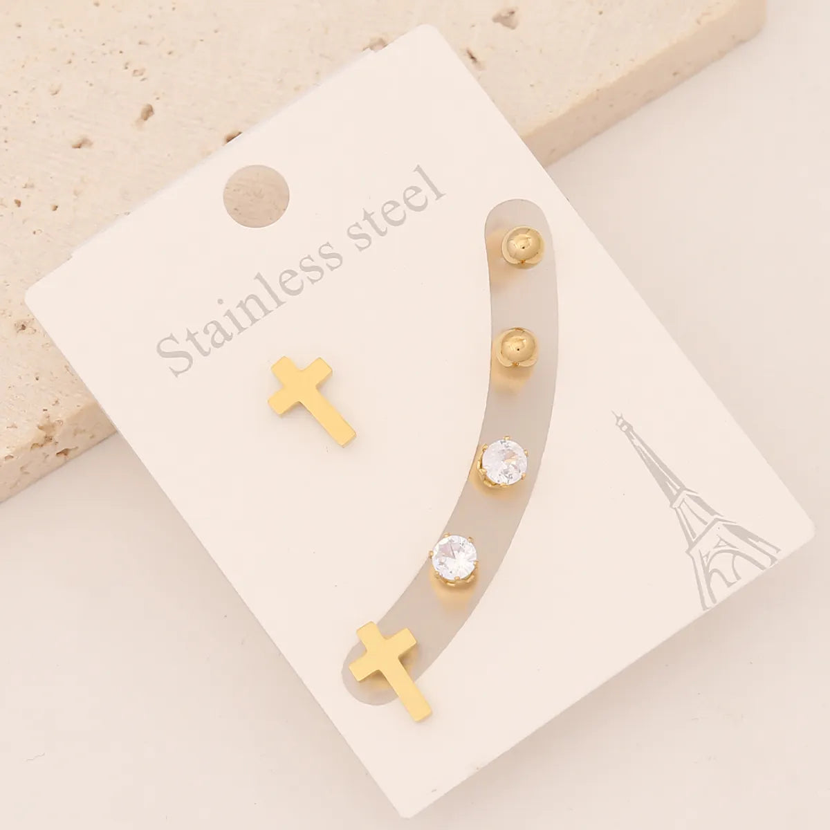 1 Set Preppy Style Simple Style Commute Star Patchwork Stainless Steel Ear Studs