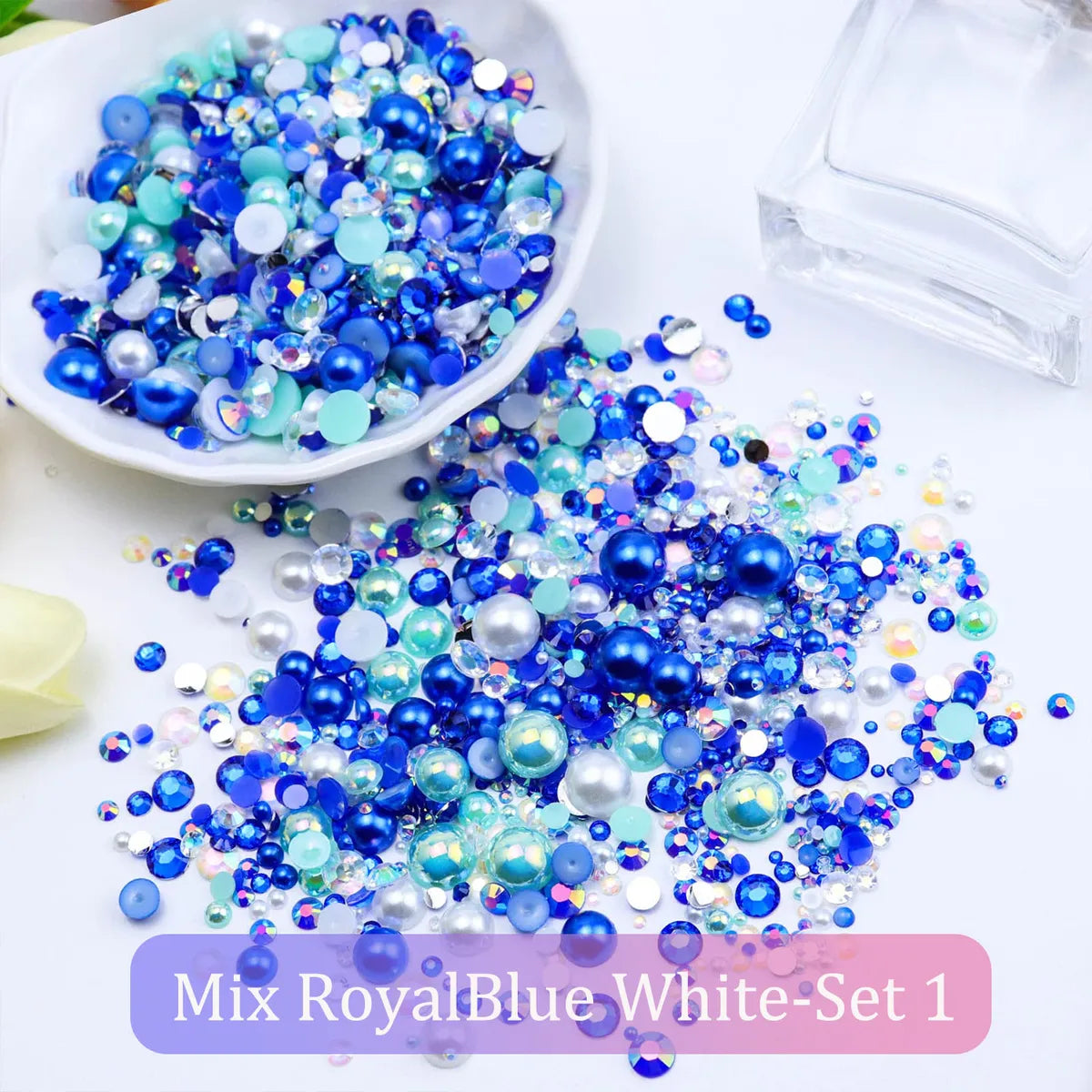 1 Set Resin Rhinestone Round Beads