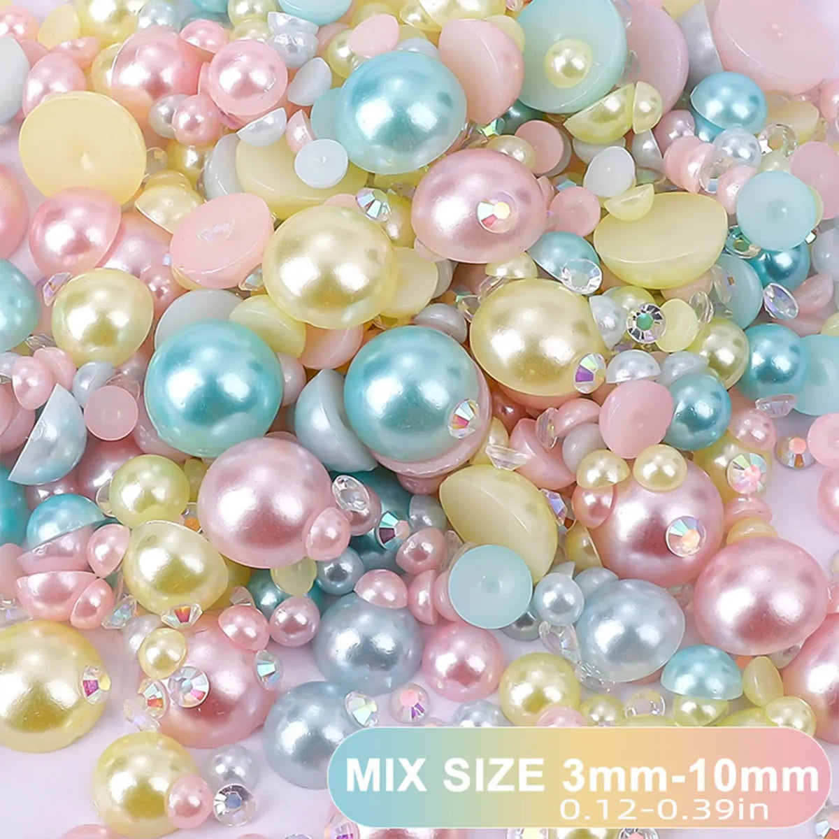 1 Set Resin Rhinestone Round Beads