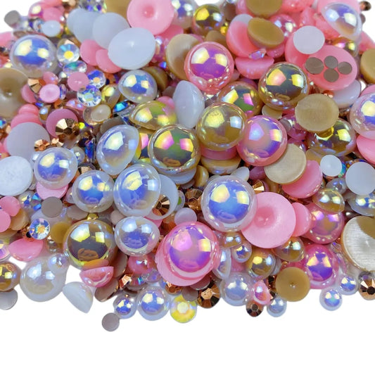 1 Set Resin Rhinestone Round Beads