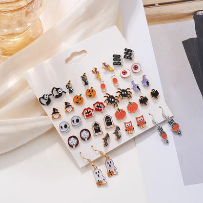 1 Set Retro Cartoon Eye Plating Alloy Drop Earrings Ear Studs