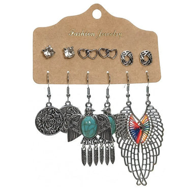 1 Set Retro Color Block Plating Alloy Drop Earrings