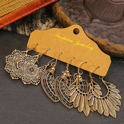 1 Set Retro Leaves Alloy Enamel Women's Drop Earrings