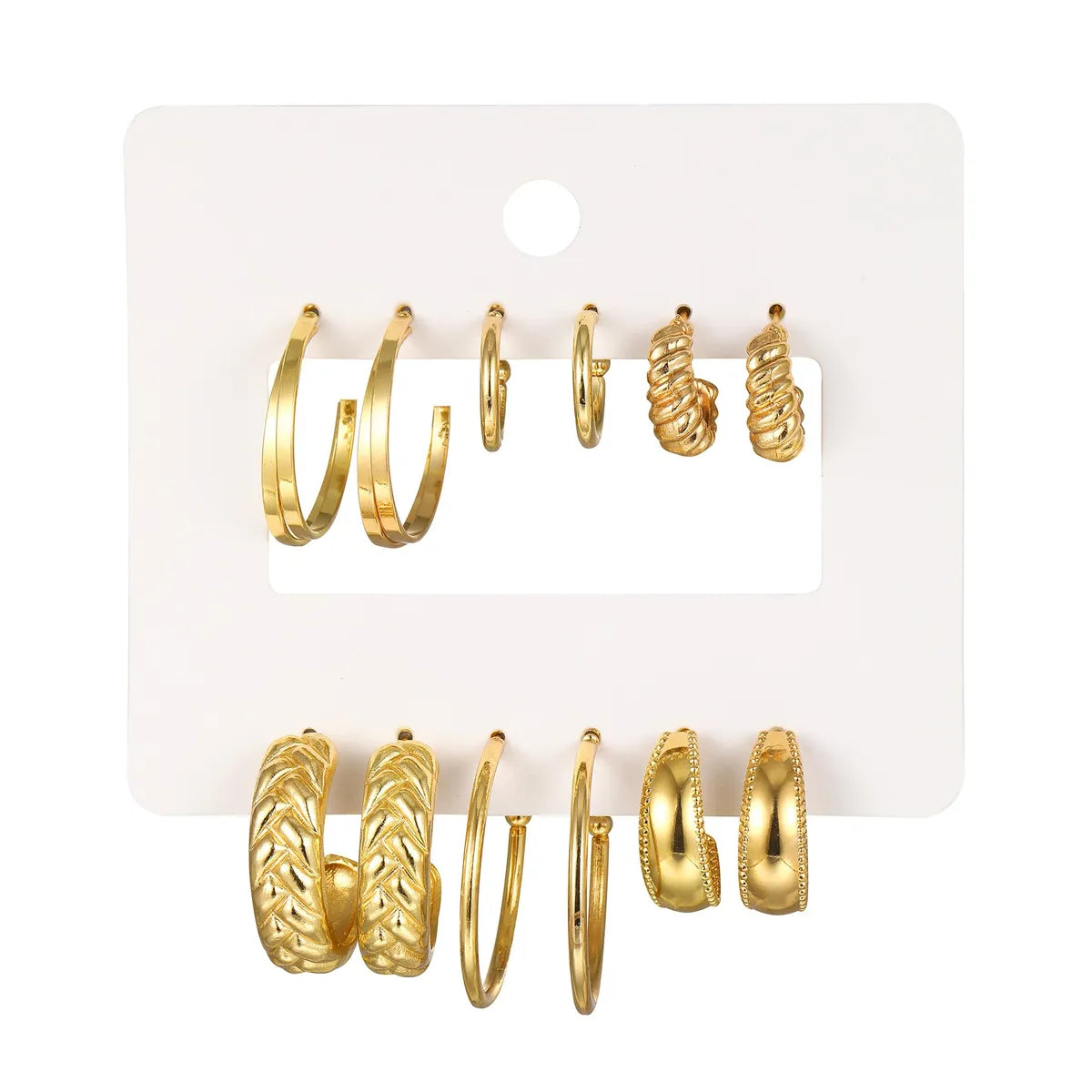 1 Set Retro Simple Style C Shape Plating Alloy Gold Plated Silver Plated Earrings