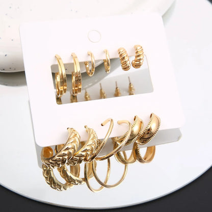 1 Set Retro Simple Style C Shape Plating Alloy Gold Plated Silver Plated Earrings