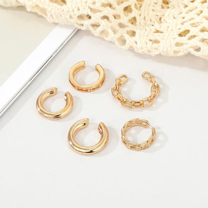 1 Set Retro Simple Style Geometric Plating Alloy Ear Cuffs