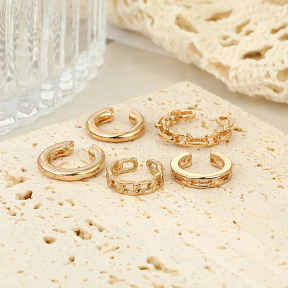 1 Set Retro Simple Style Geometric Plating Alloy Ear Cuffs