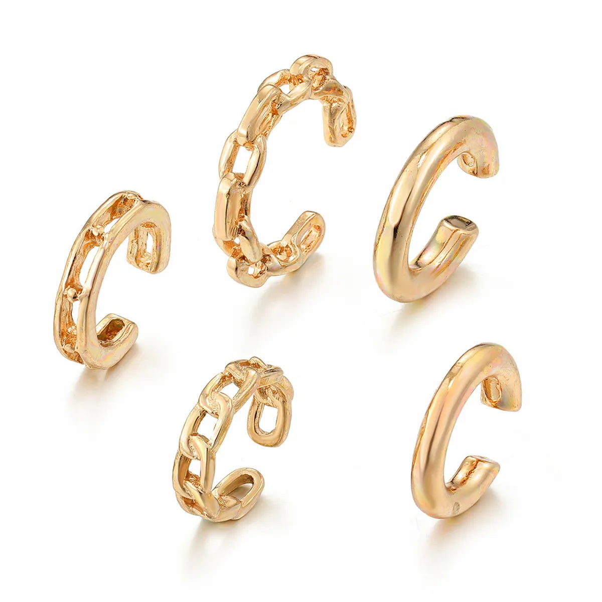 1 Set Retro Simple Style Geometric Plating Alloy Ear Cuffs