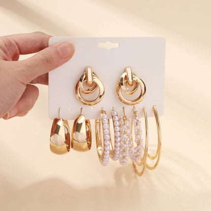 1 Set Retro Sweet Geometric Alloy Earrings