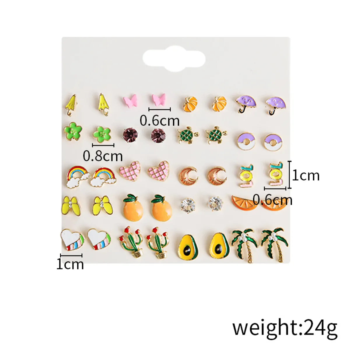 1 Set Simple Style Butterfly Enamel Alloy Ear Studs