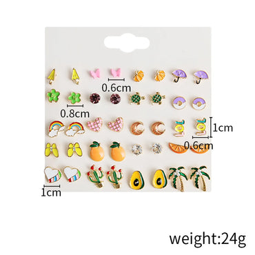 1 Set Simple Style Butterfly Enamel Alloy Ear Studs