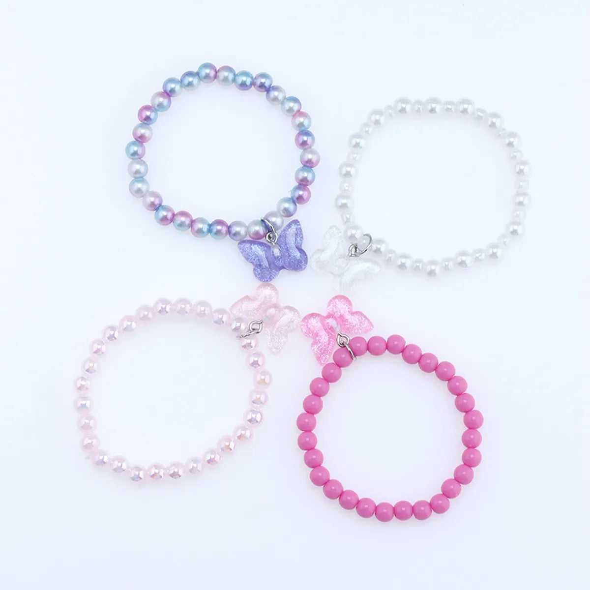 Simple Style Butterfly Plastic Beaded Kid's Bracelets