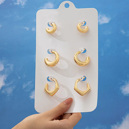 1 Set Simple Style C Shape Alloy Ear Studs