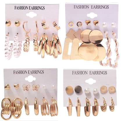 1 Set Simple Style C Shape Alloy Earrings Ear Studs