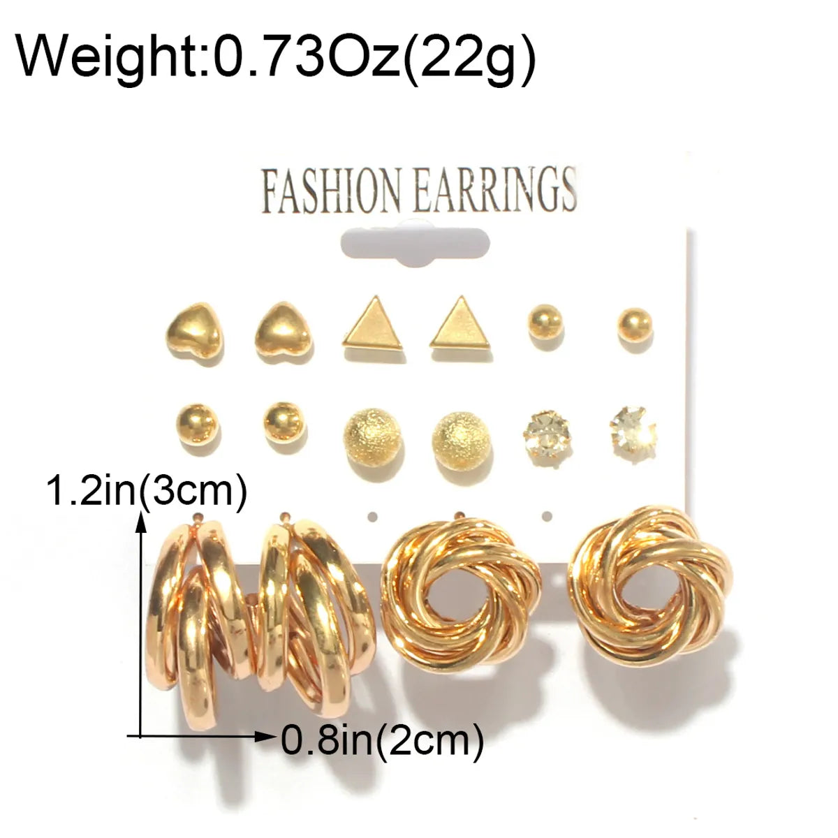 1 Set Simple Style C Shape Alloy Earrings Ear Studs