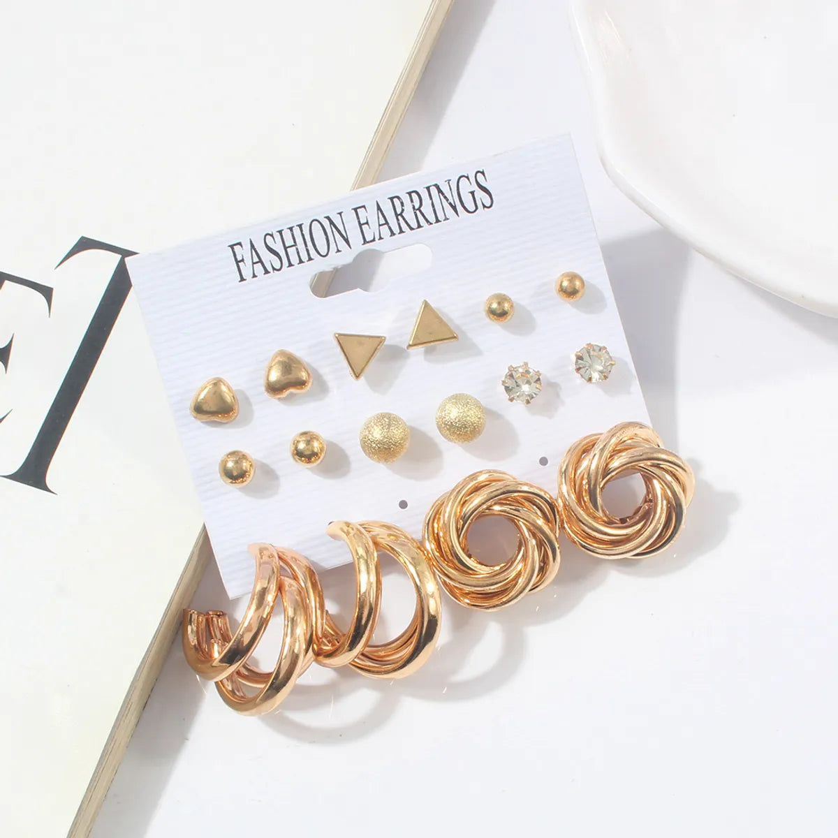 1 Set Simple Style C Shape Alloy Earrings Ear Studs