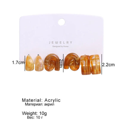 1 Set Simple Style C Shape Arylic Ear Studs