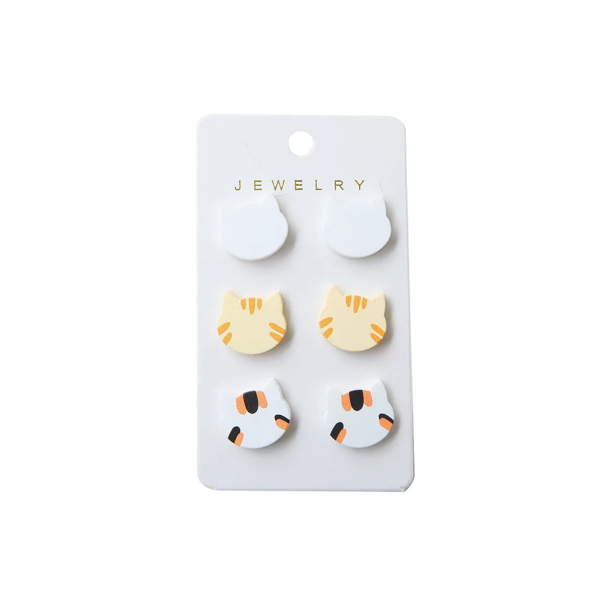 1 Set Simple Style Cat Stoving Varnish Plastic Resin Drop Earrings