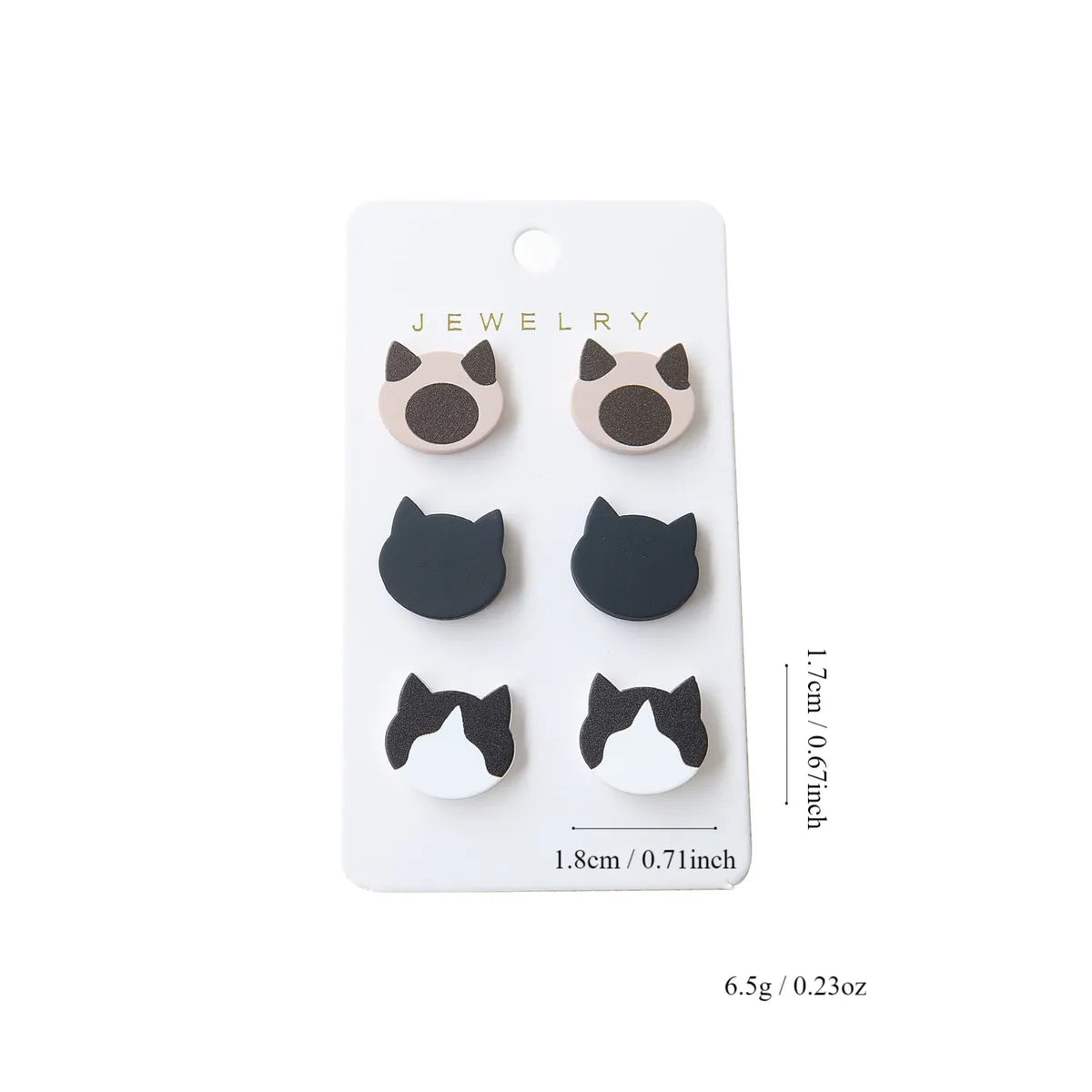 1 Set Simple Style Cat Stoving Varnish Plastic Resin Drop Earrings