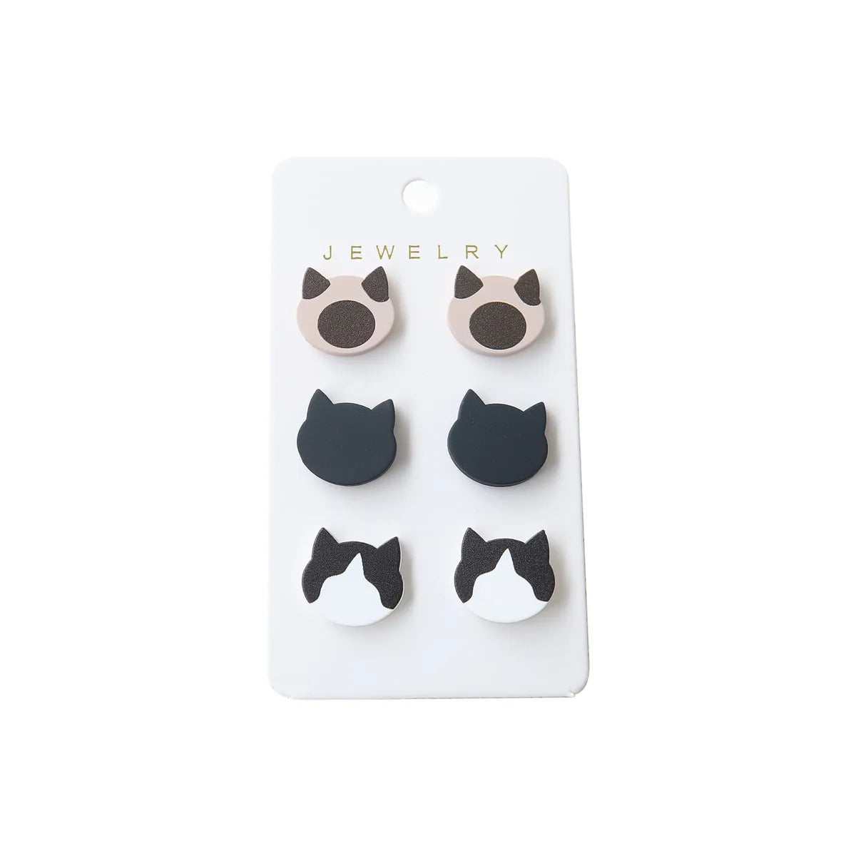 1 Set Simple Style Cat Stoving Varnish Plastic Resin Drop Earrings