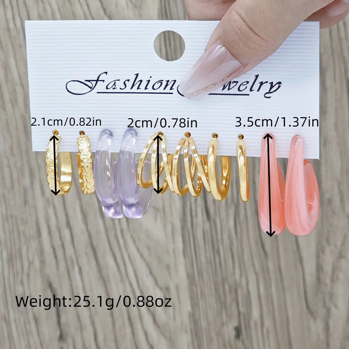 1 Set Simple Style Classic Style Color Block Alloy Earrings