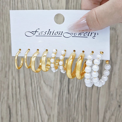 1 Set Simple Style Classic Style Color Block Alloy Earrings