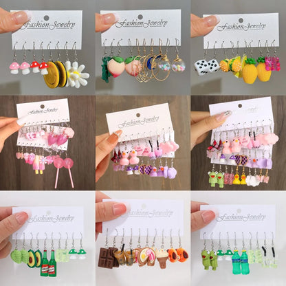 1 Set Simple Style Classic Style Color Block Tassel Epoxy Arylic Drop Earrings