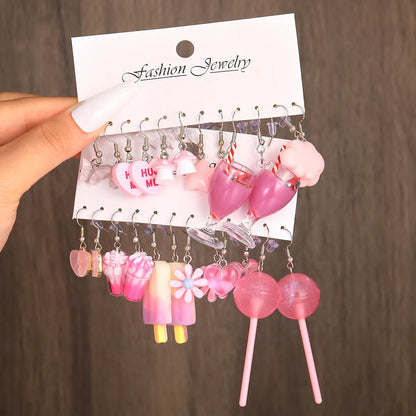 1 Set Simple Style Classic Style Color Block Tassel Epoxy Arylic Drop Earrings