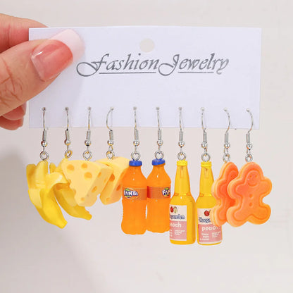 1 Set Simple Style Classic Style Color Block Tassel Epoxy Arylic Drop Earrings