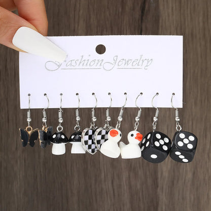 1 Set Simple Style Classic Style Color Block Tassel Epoxy Arylic Drop Earrings