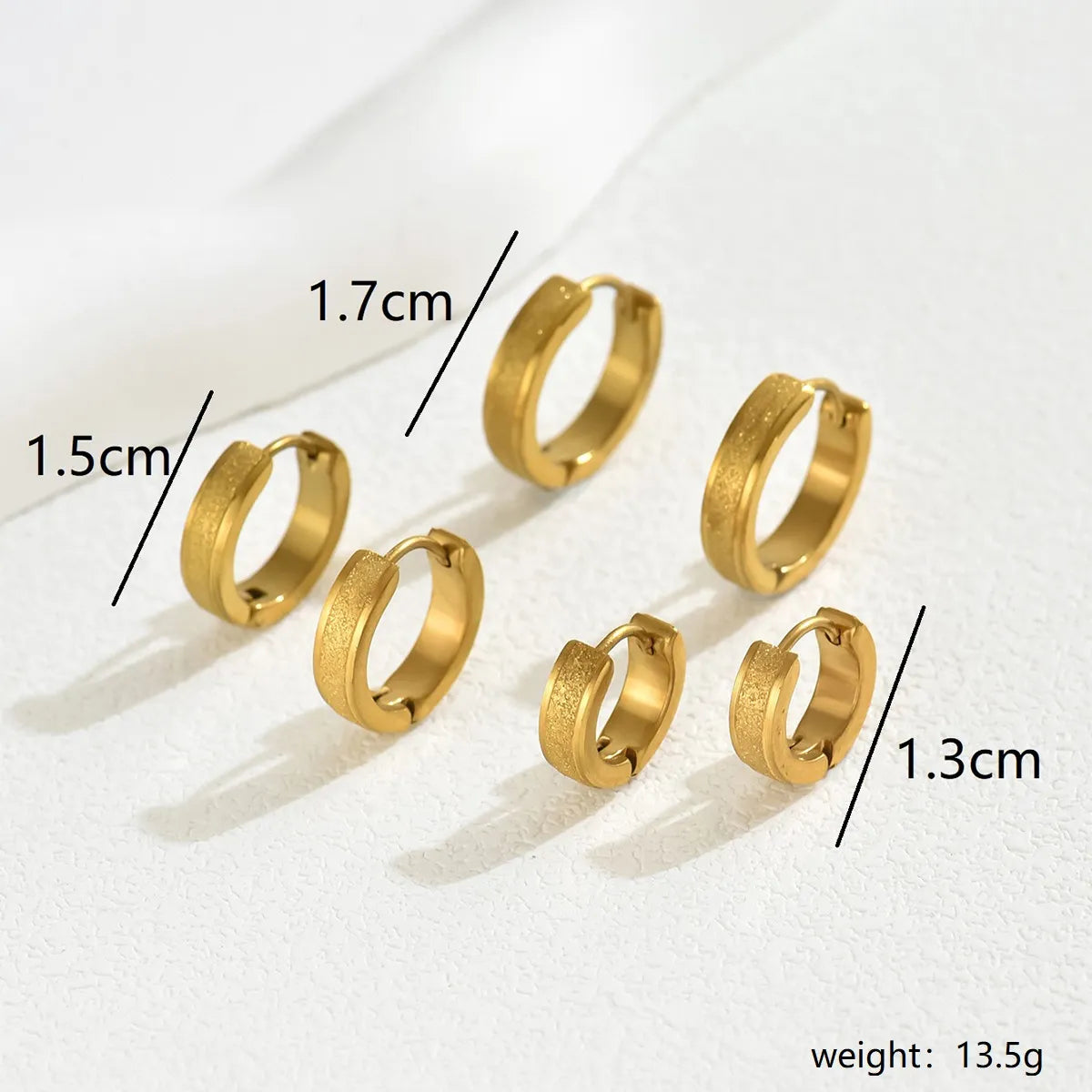 1 Set Simple Style Classic Style Commute Circle 201 Stainless Steel 18K Gold Plated Earrings