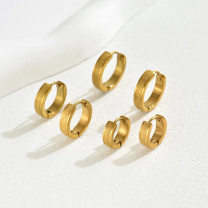 1 Set Simple Style Classic Style Commute Circle 201 Stainless Steel 18K Gold Plated Earrings