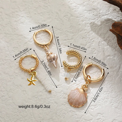 1 Set Simple Style Classic Style Shell Shell Drop Earrings