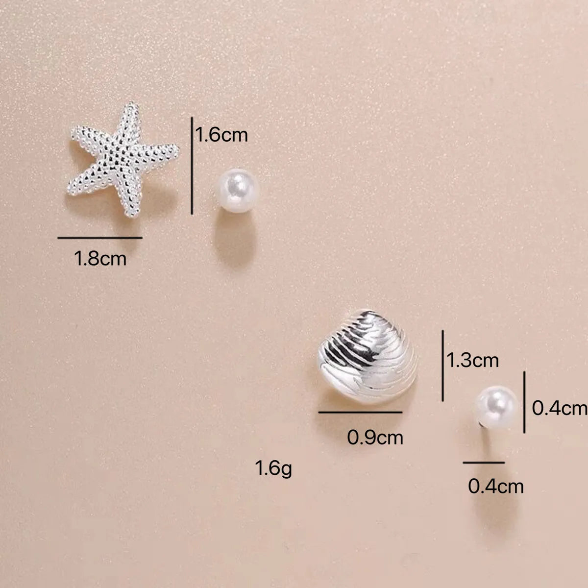 1 Set Simple Style Classic Style Starfish Inlay Zinc Alloy Pearl Ear Studs