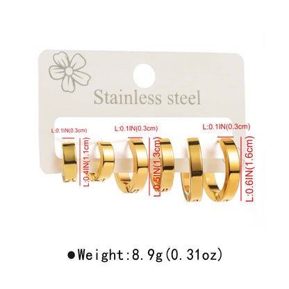 1 Set Simple Style Commute Solid Color 304 Stainless Steel Drop Earrings