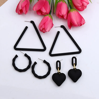 1 Set Simple Style Flower Spray Paint Arylic Drop Earrings