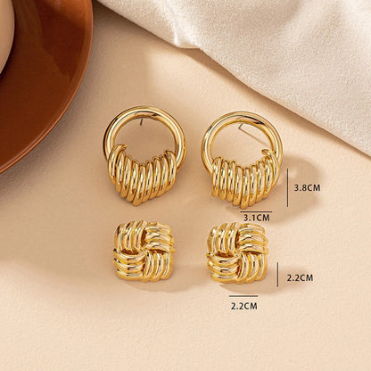 1 Set Simple Style Geometric Plating Alloy Earrings