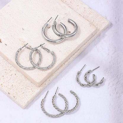 1 Set Simple Style Geometric Solid Color Alloy Ear Studs