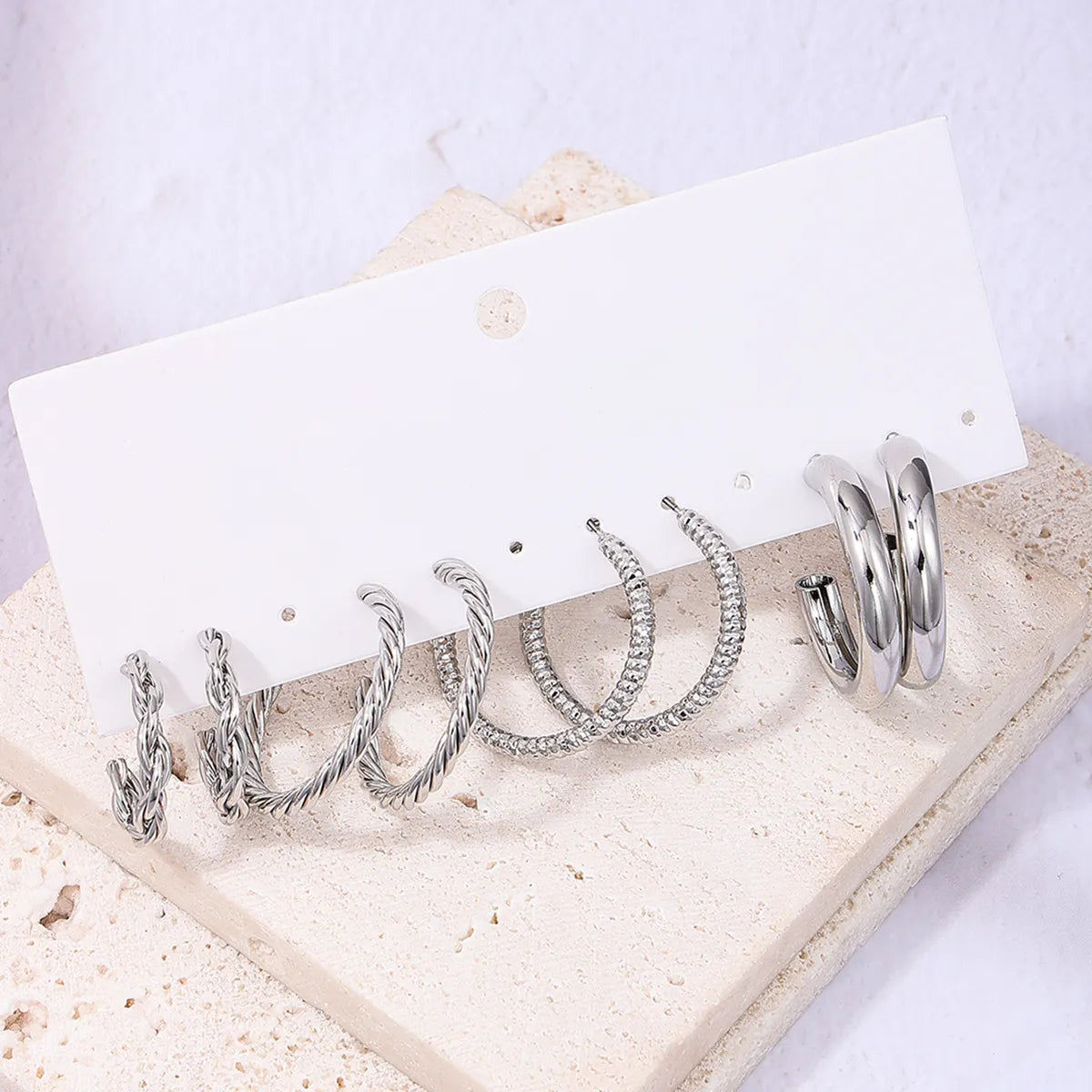 1 Set Simple Style Geometric Solid Color Alloy Ear Studs