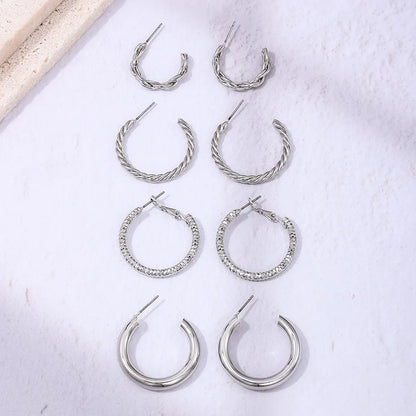 1 Set Simple Style Geometric Solid Color Alloy Ear Studs