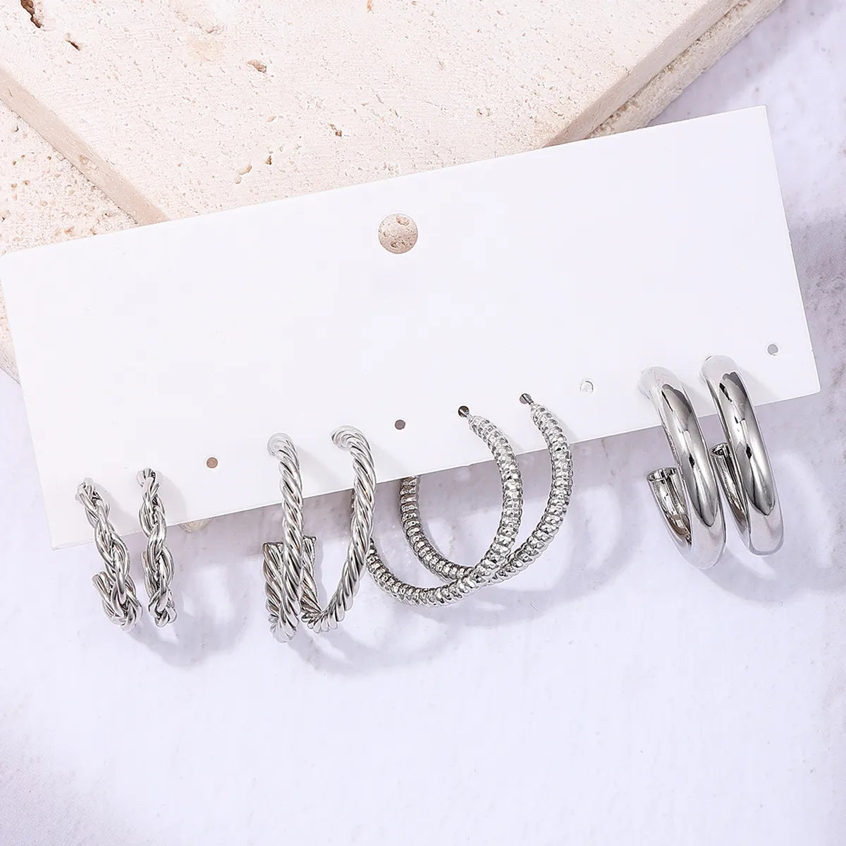 1 Set Simple Style Geometric Solid Color Alloy Ear Studs