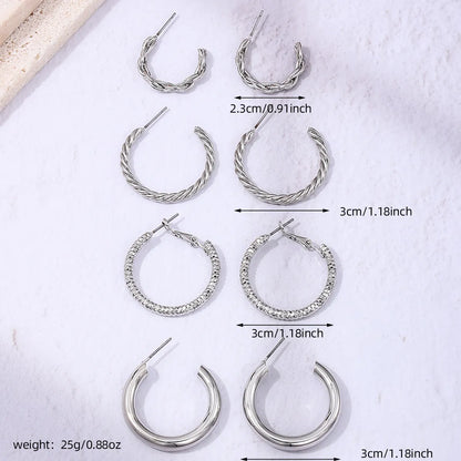 1 Set Simple Style Geometric Solid Color Alloy Ear Studs