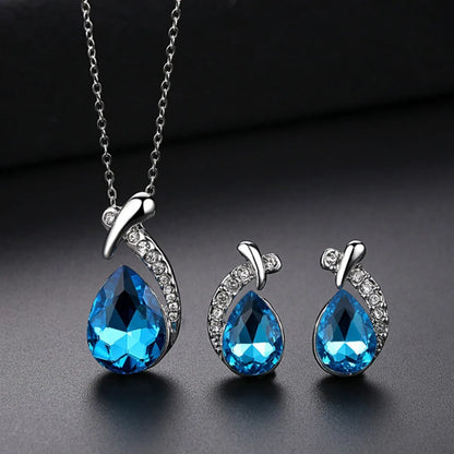 1 Set Simple Style Heart Shape Alloy Inlay Zircon Women's Jewelry Set