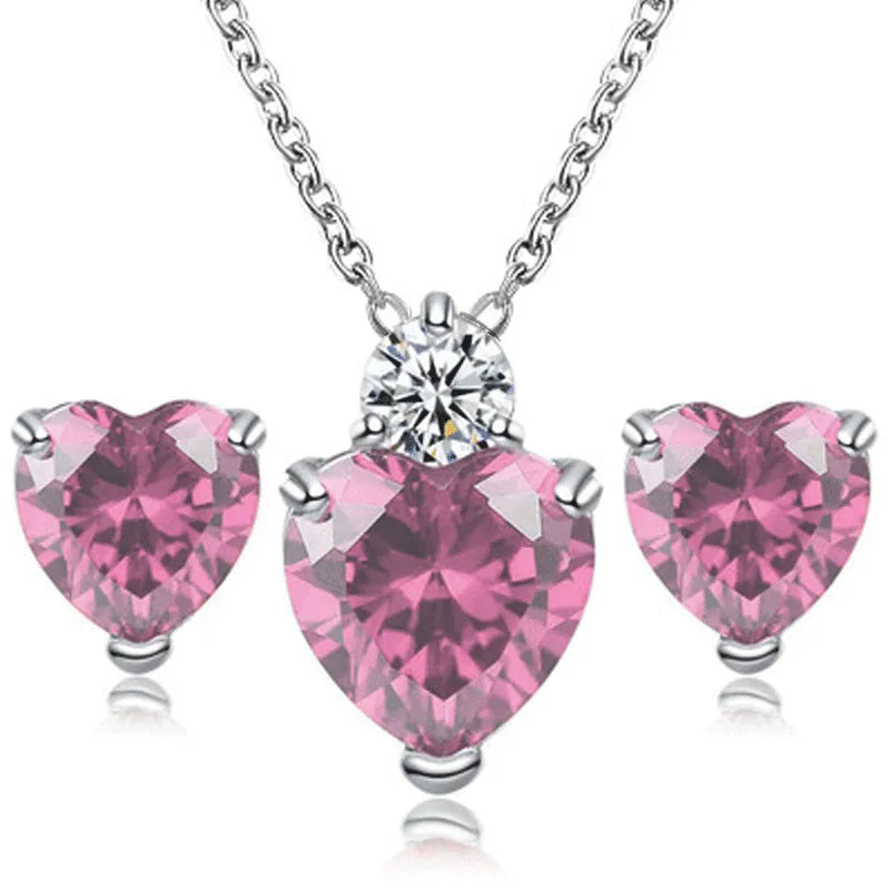 1 Set Simple Style Heart Shape Alloy Inlay Zircon Women'S Jewelry Set