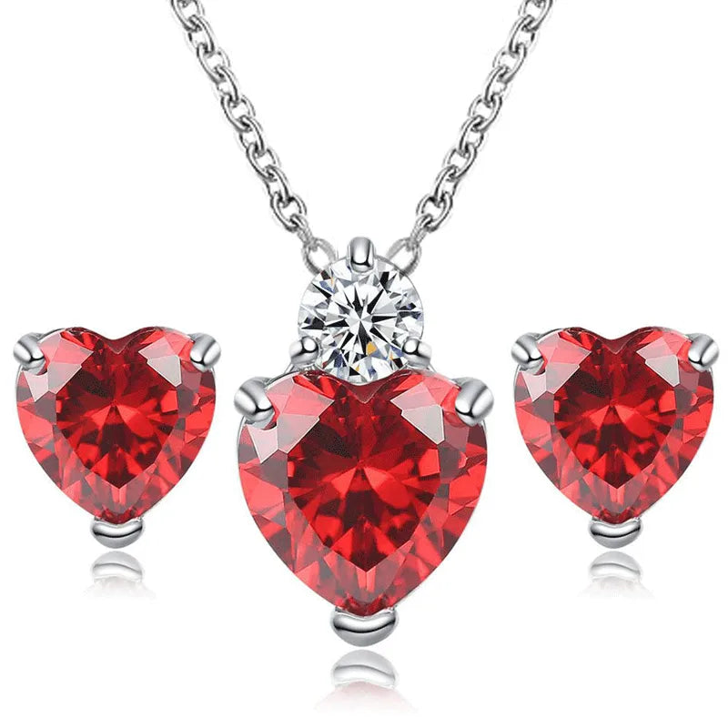 1 Set Simple Style Heart Shape Alloy Inlay Zircon Women'S Jewelry Set