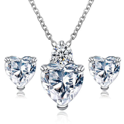 1 Set Simple Style Heart Shape Alloy Inlay Zircon Women'S Jewelry Set