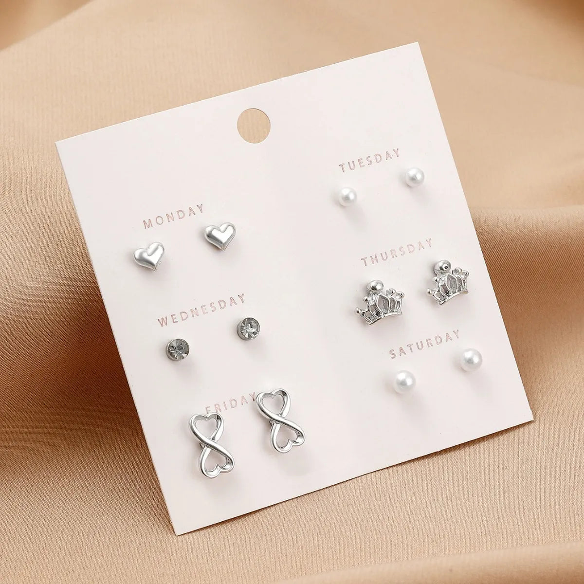 1 Set Simple Style Heart Shape Flower Butterfly Alloy Ear Studs