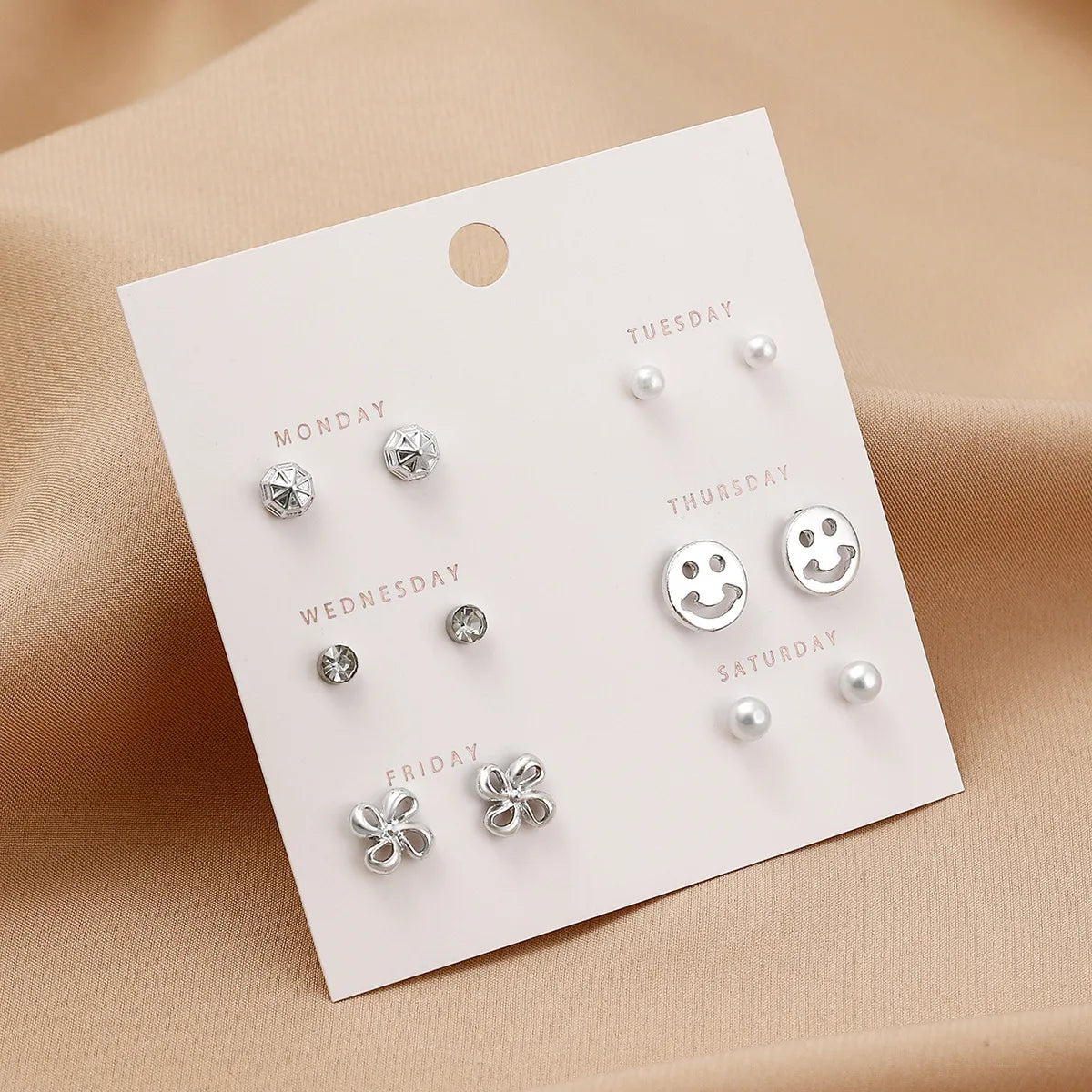 1 Set Simple Style Heart Shape Flower Butterfly Alloy Ear Studs