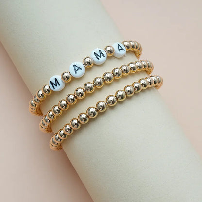 1 Set Simple Style Letter Arylic Plating Mother'S Day Women'S Bracelets